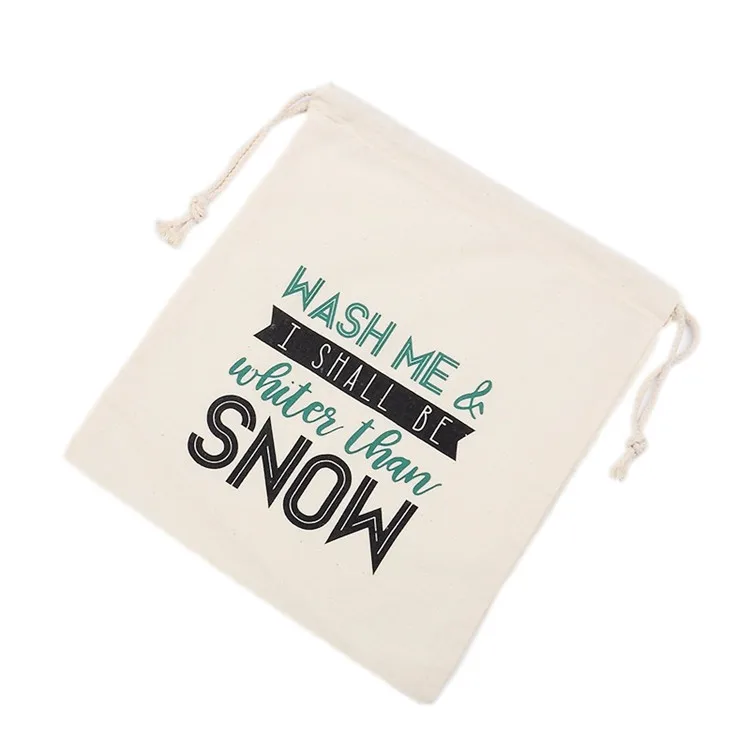 
Customized Logo Printed Soft Packaging shoes drawstring bag Muslin Natural Cotton dust Bags for Handbag 
