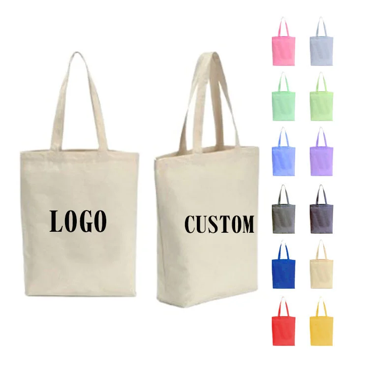 Factory Promotion Personalized blank cotton colorful canvas bag Reusable shopping cotton tote with support for custom LOGO