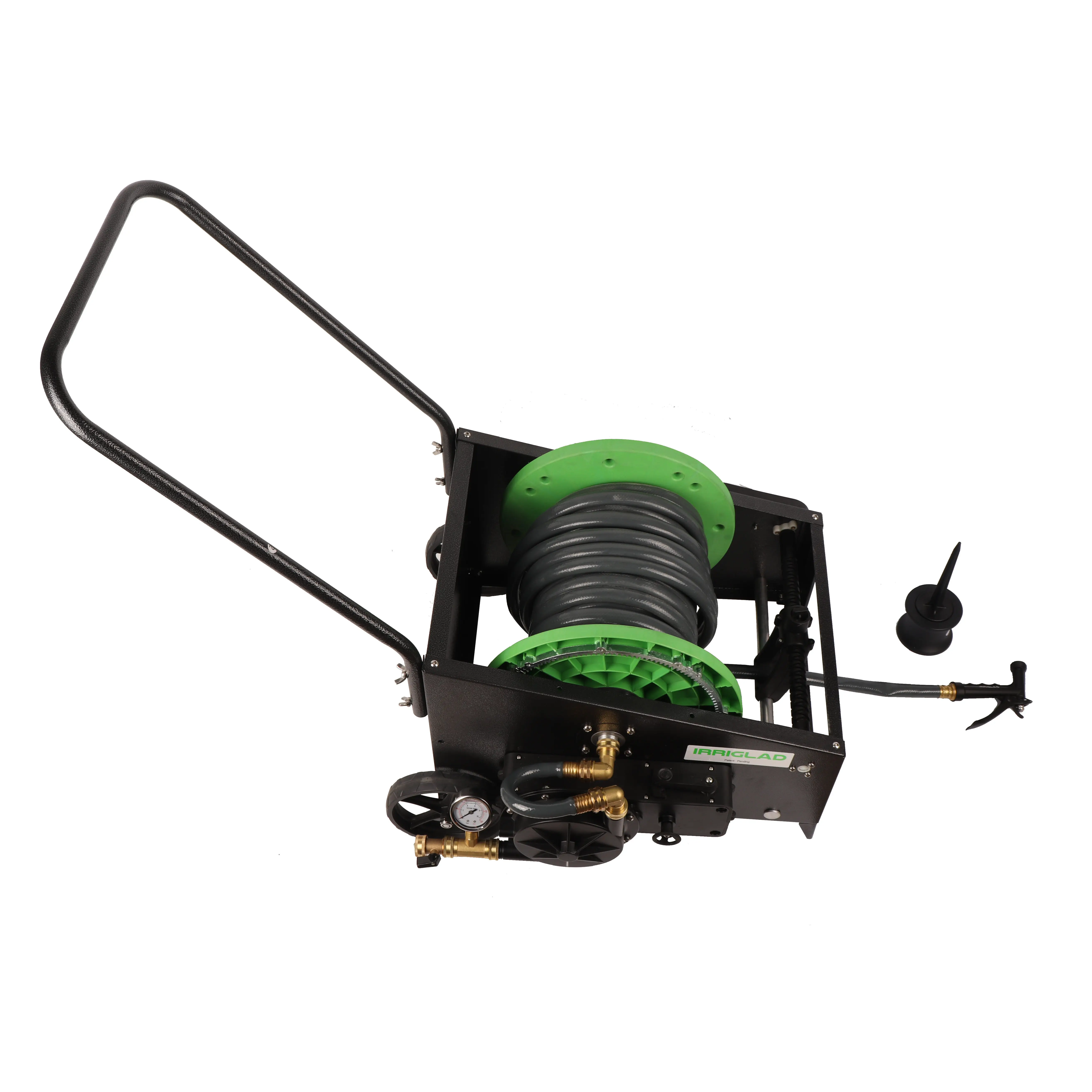 20m Adjustable Flexible Automatic Retractable Travelling Sprinkler Metal  Garden Water Hose Reel Cart