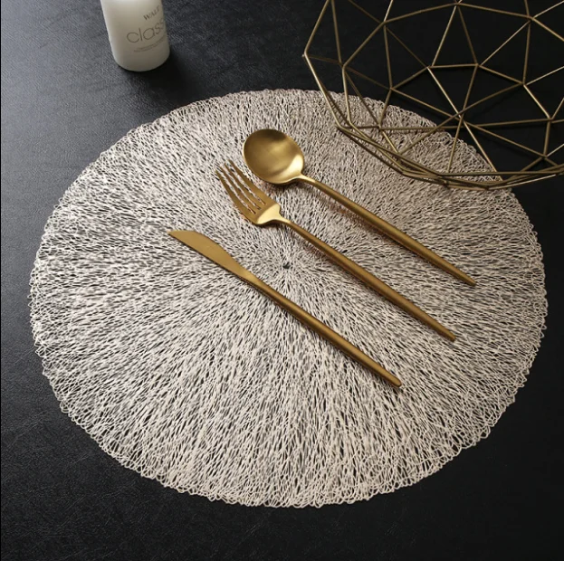 15inch Gold PVC plastic placemat for wedding