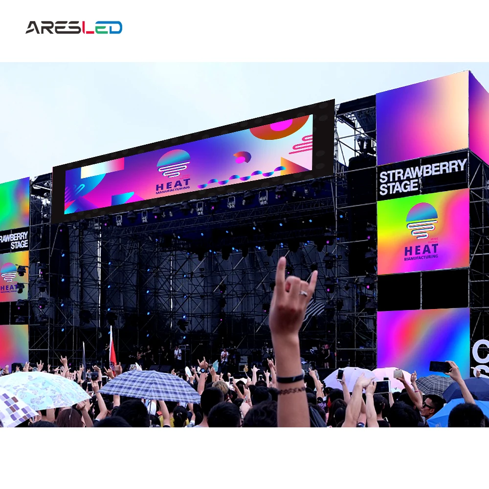 ARESLED Full Color P3.91 P4.81 Stage Backdrop display panels Seamless Splicing Rental LED screen for outdoor