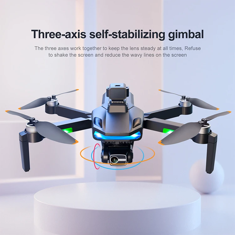 Wholesale GPS RC Drone 8K Dual HD Camera 3-Axis Gimbal FPV Obstacle Avoidance 5G Brushless Quadcopter Toy Drone