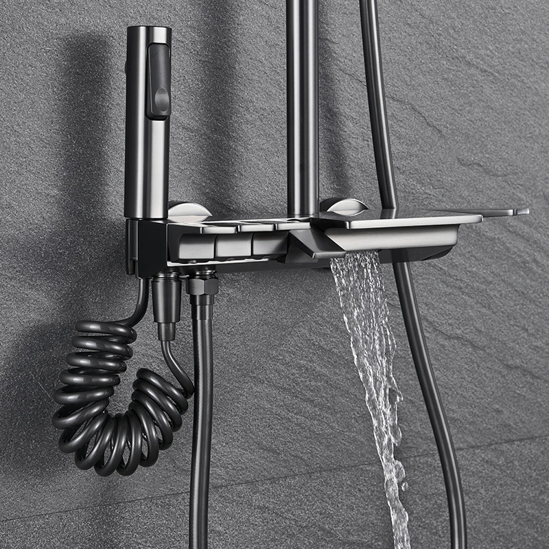 High Quality Shower Column Black Thermostatic Wall  Bathroom Shower