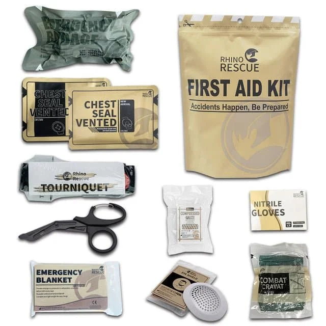 RHINO Tactical Trauma Kit Emergency First Aid Stop The Bleed IFAK Refill Supplies Combat Survival Gear Medical Kit