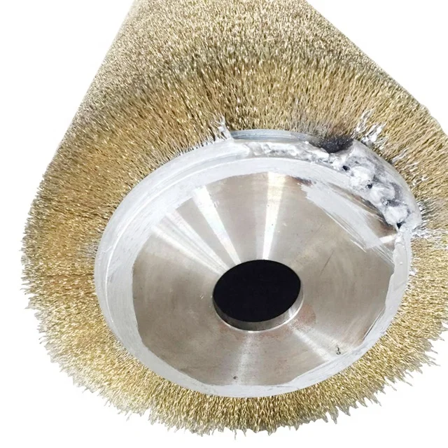 hot sale brass wire roller metal polishing brush/cylindrical steel wire metal roller brush