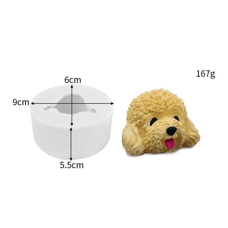 Three-Dimensional  Aromatherapy 3d  Cute Animal Shaped Baking Cake Silicone Soap Teddy Bears Dog Candle Mold