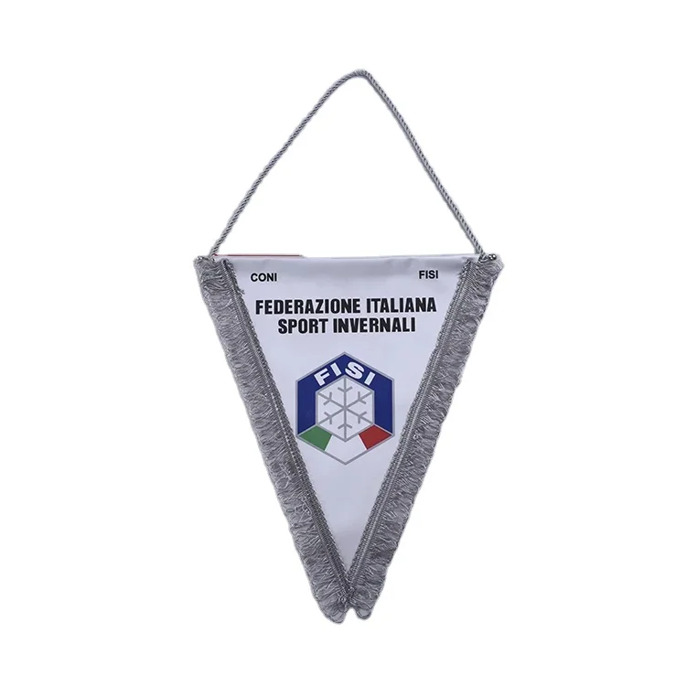 Wholesale Decoration Accessories Sports Advertising Football Soccer Window Wall Hanging Flag Pennant With Tassels