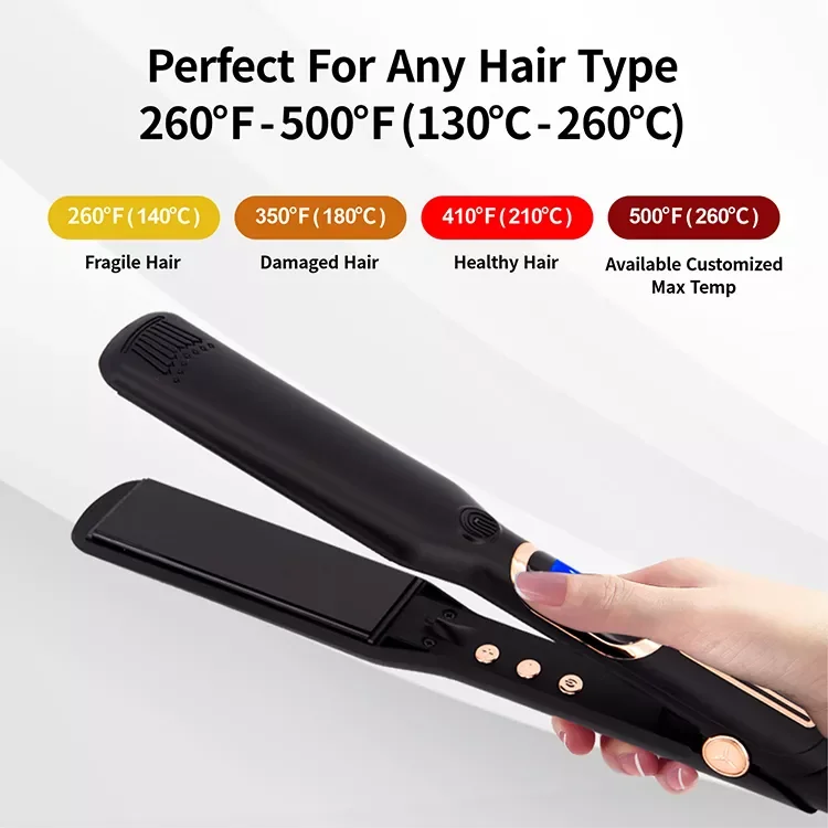 Professional Ceramic hair iron straightener with lcd flat irons wholesale private label customize hair straightener