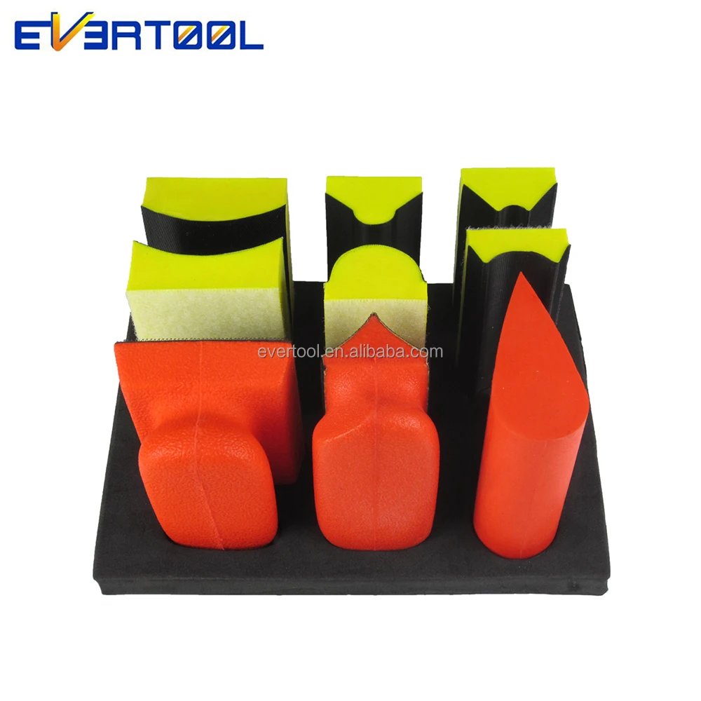 EVERTOOL 20pcs/set Abrasive Tool Sanding Pad Environment-friendly PU Hand Sanding Block Kit Backing Pad