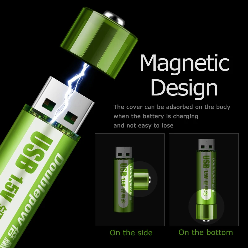 Новый тренд 1 5 в МВтч Магнитная Зарядка через USB перезаряжаемая литиевая батарея размера