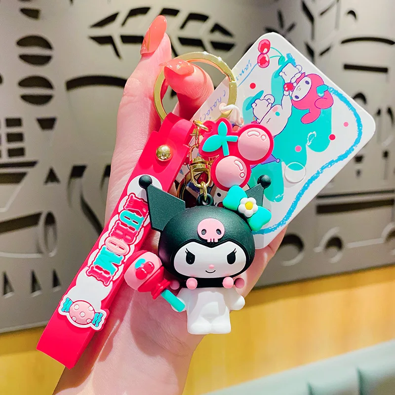 Автомобильный брелок для ключей Kuromi Cinnamoroll милые Мультяшные брелки креативные Sanliou качели серии аниме Sanrio