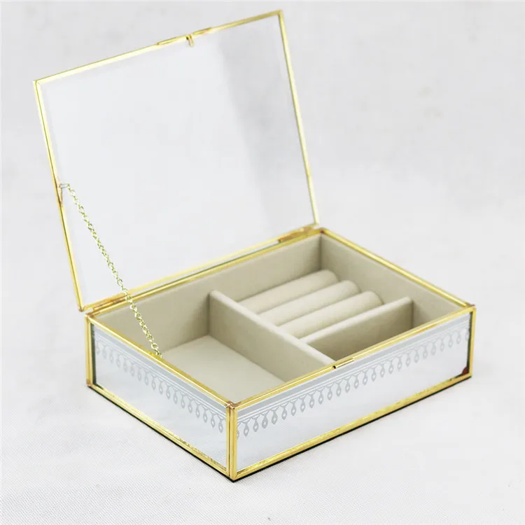 Hot Sales Luxury Exquisite Glass Silver Jewelry Packaging Box