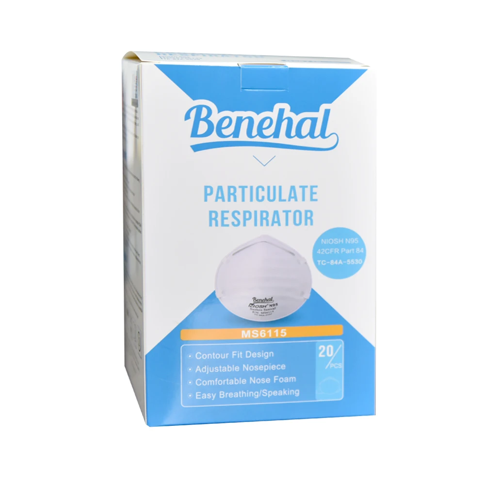 Niosh N95 mask particulate respirator model MS6115 medium size for Asia