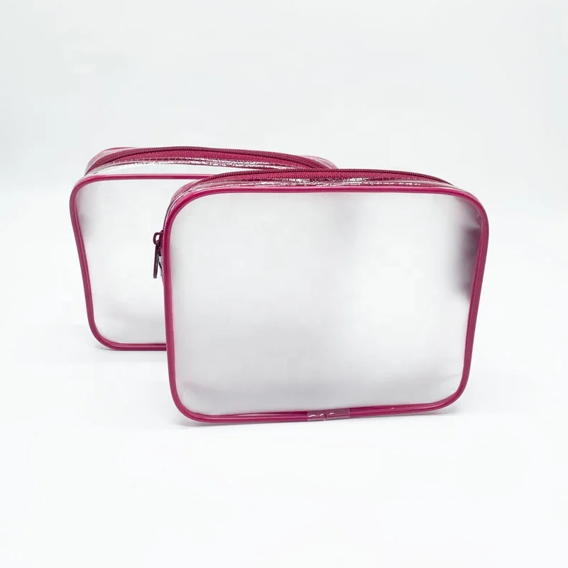 New Arrival Custom Women Clear Organizer Pouches Travel Toiletry Bags Cosmetic Case Transparent PVC Makeup Bag Zipper