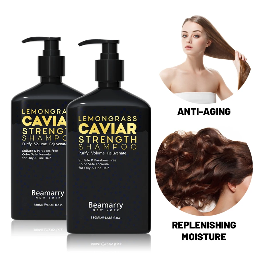 Wholesale Private Label Natural Sulphate Free Scents Long Lasting Strength Gold Caviar Hair Shampoo And Conditioner Set for Men