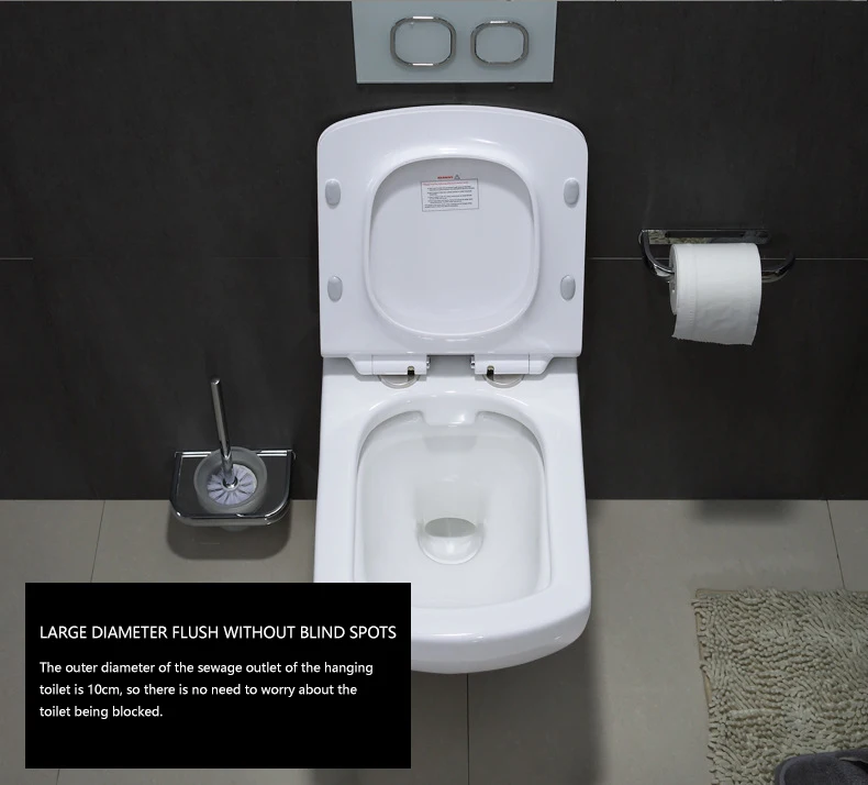 Bathroom household wall-mounted wall-mounted embedded toilet hidden water tank square toilet