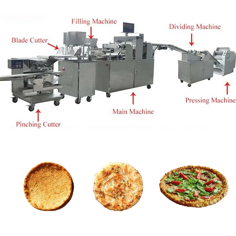 Naan bread making dried plum vegetable biscuits  Line pizza maker pizza press machine
