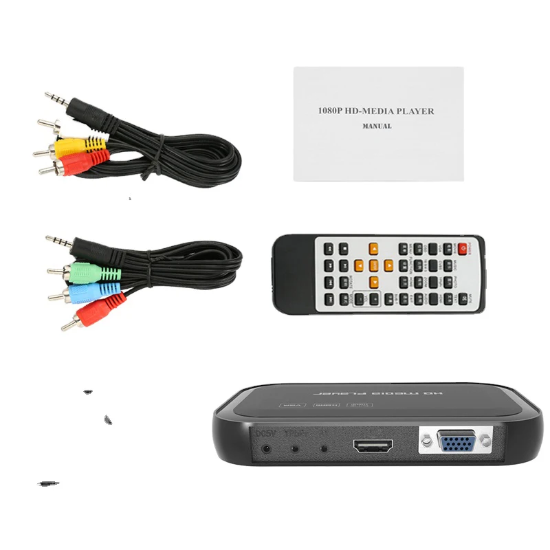 Full HD1080p H.264 MKV HDD медиаплеер с HD/AV/VGA/USB/SD/MMC с пультом дистанционного управления