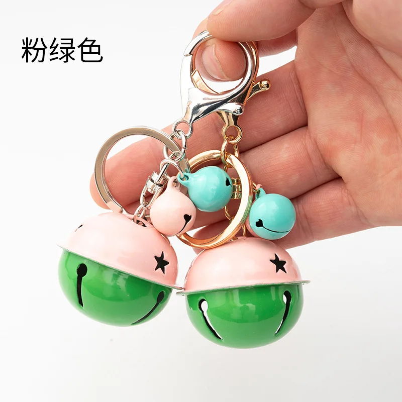 Bag pendant car pendant anti-theft bell keychain creative paint contrast fashionable bell