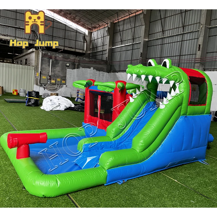 indoor mini crocodile inflatable bouncer white bounce house with pool for kids outdoor travel fun 38kg total