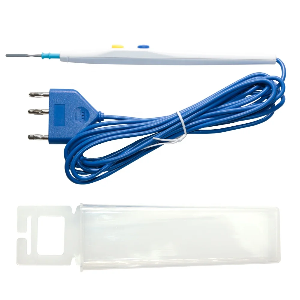 Disposable High temperature Frequency Tensible Surgical Instrument Electrosurgical hand control ESU Pencil blade with Cable