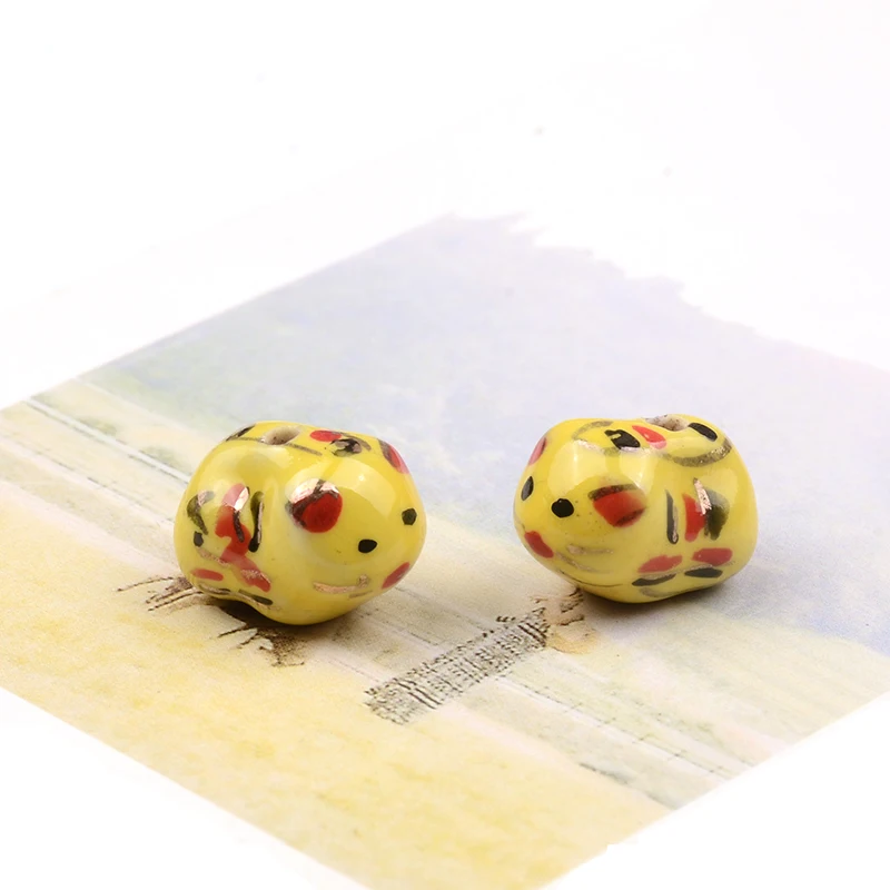 5pcs Cute Animal Ceramic Beads Colorful Handmade 12 Chinese Zodiac Porcelain Ceramic DIY Jewelry Bead