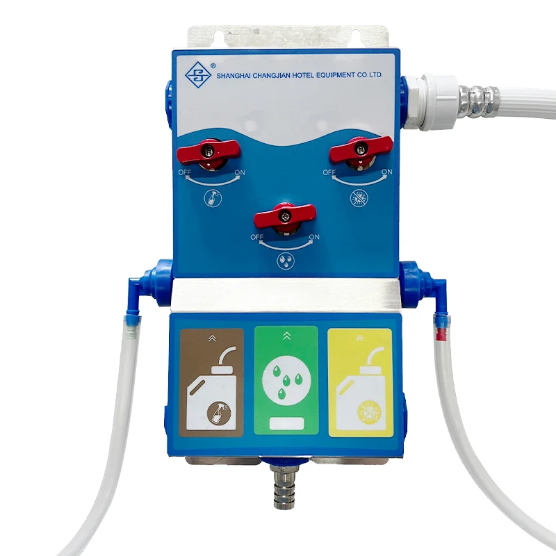 2024 Hotel cleaning supplies easy to operate and install venturi chemical dispenser for dilution with 6 meters foam gun