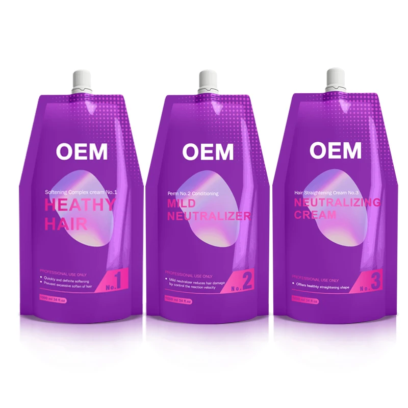 Private Label Professional Salon Use Hair Styling Permanent Rebonding Straightening Cream Curling System Hair Perm Lotion
