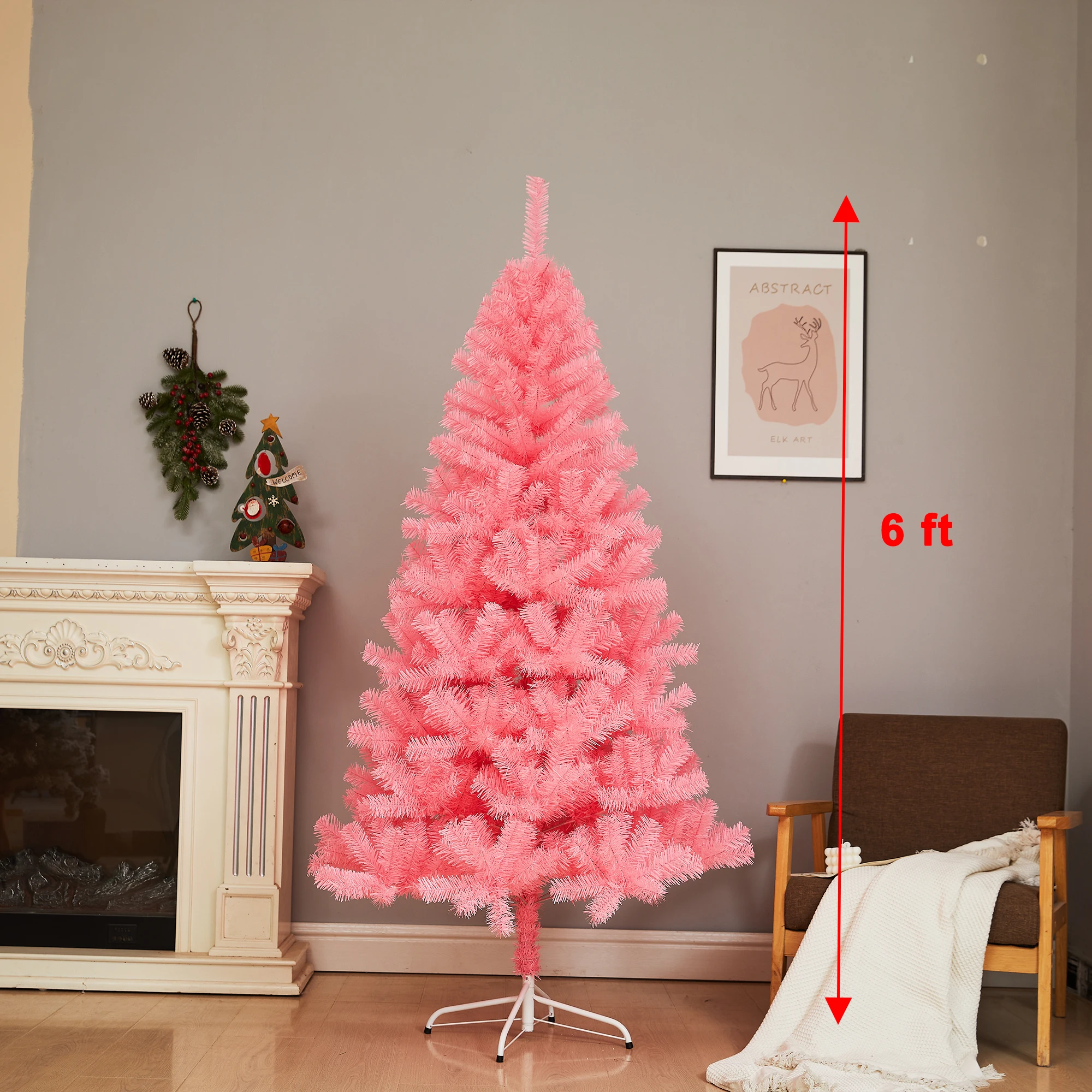 Sevenlots 180cm artificial white red gold green flocked dyed snowy christmas tree customized and wholesale