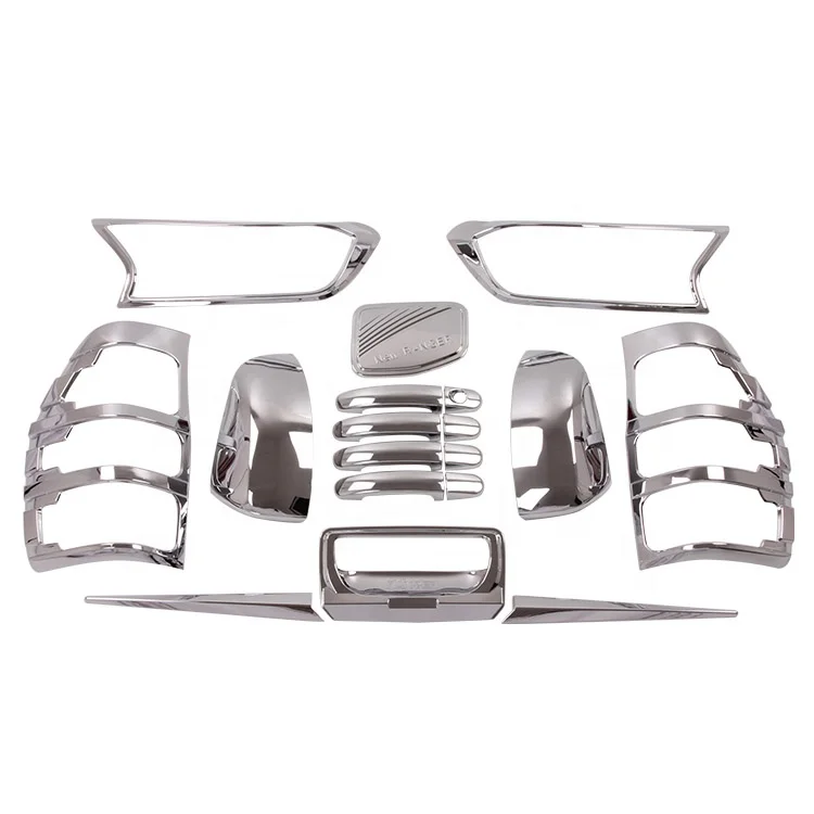 WZXD Car Stickers Chrome Kit Handle Head Tail Lamp Cover Trim For Ford Ranger 2015 2016