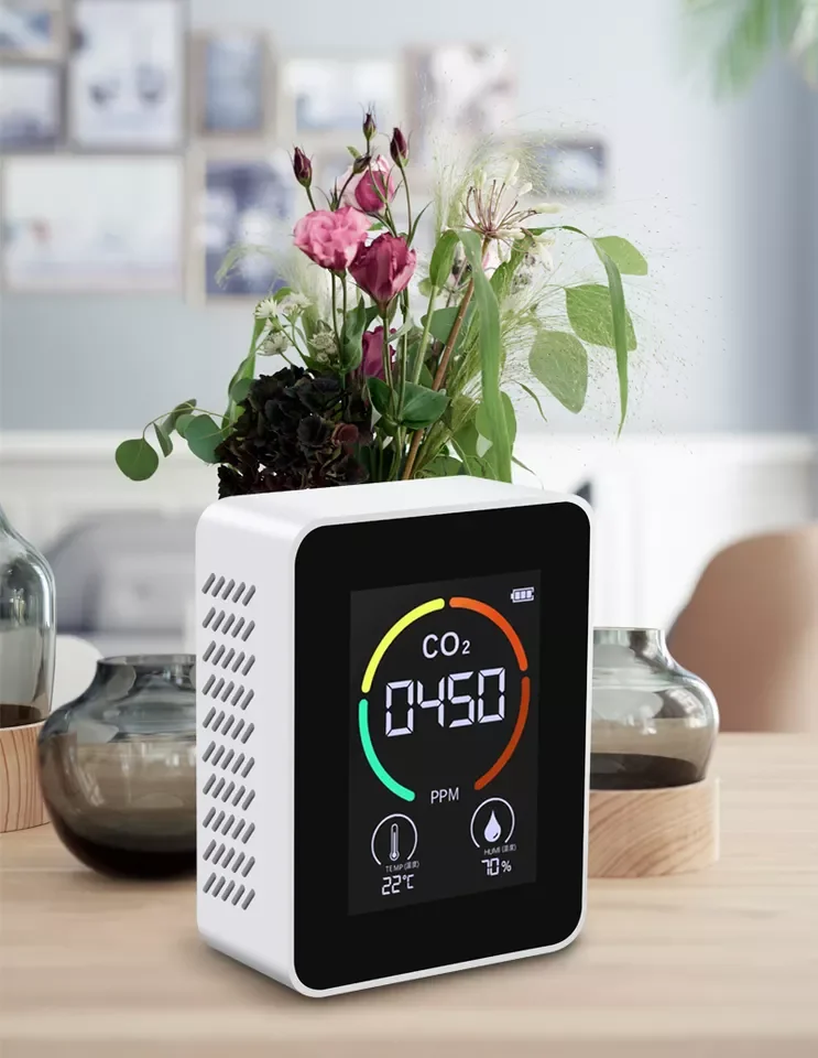 Air Quality Monitor Indoor,CO2 Detector, 3-in-1 Air Pollution Carbon Dioxide Detector with Temperature, Humidity sensor,RK-C82