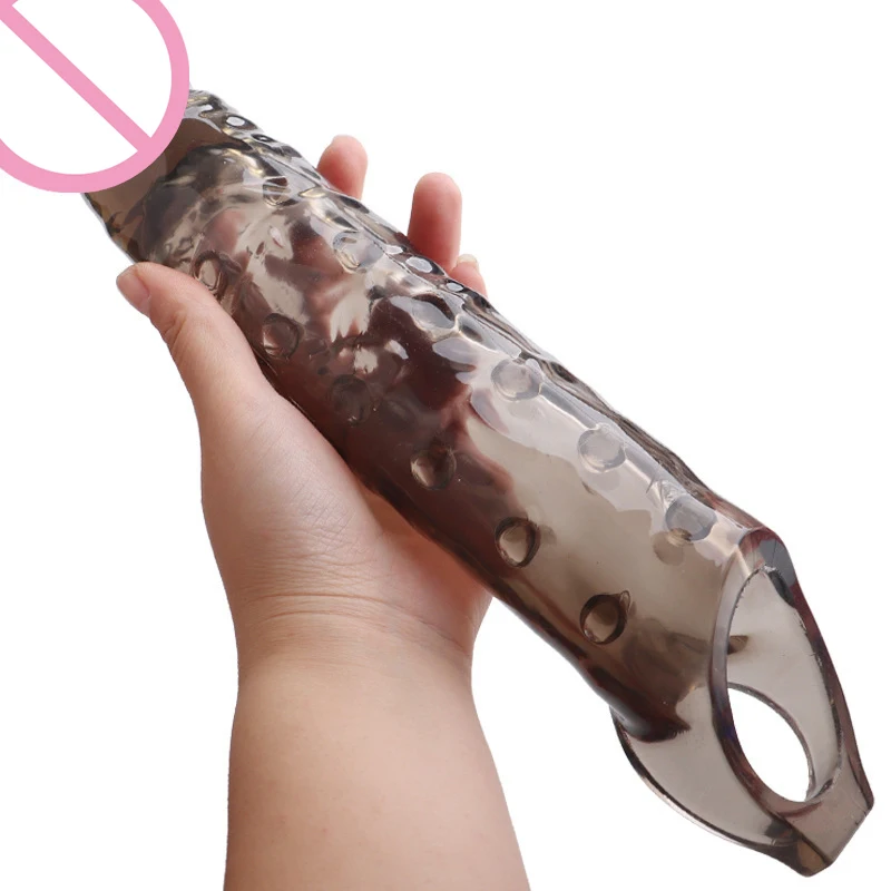 28cm long size Silicone Cock Enlargement Extender long lasting Condoms for Men Penis Sleeve