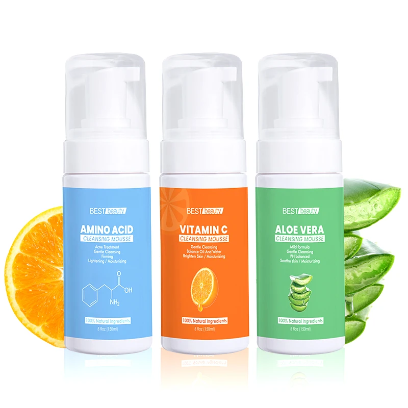 Собственная Марка натуральное средство для мытья лица с алоэ глубокое очищение пор отбеливание Органическое очистки витамином