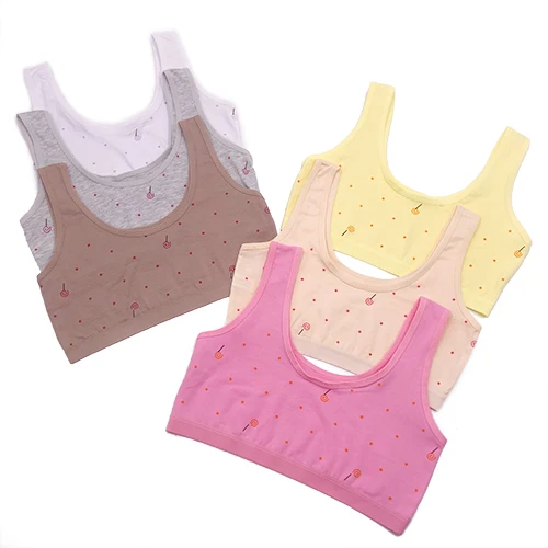 2022 New High Quality Girls Underwear Bra Cute Fashion Design Underwear For Kids Girls Cotton Bra Wholesale