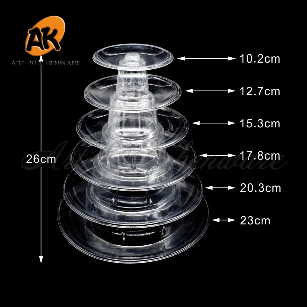 AK 4 6 10 Tier Round Plastic Macaron Tower Display Stand for Party and Celebration Dessert Pastry
