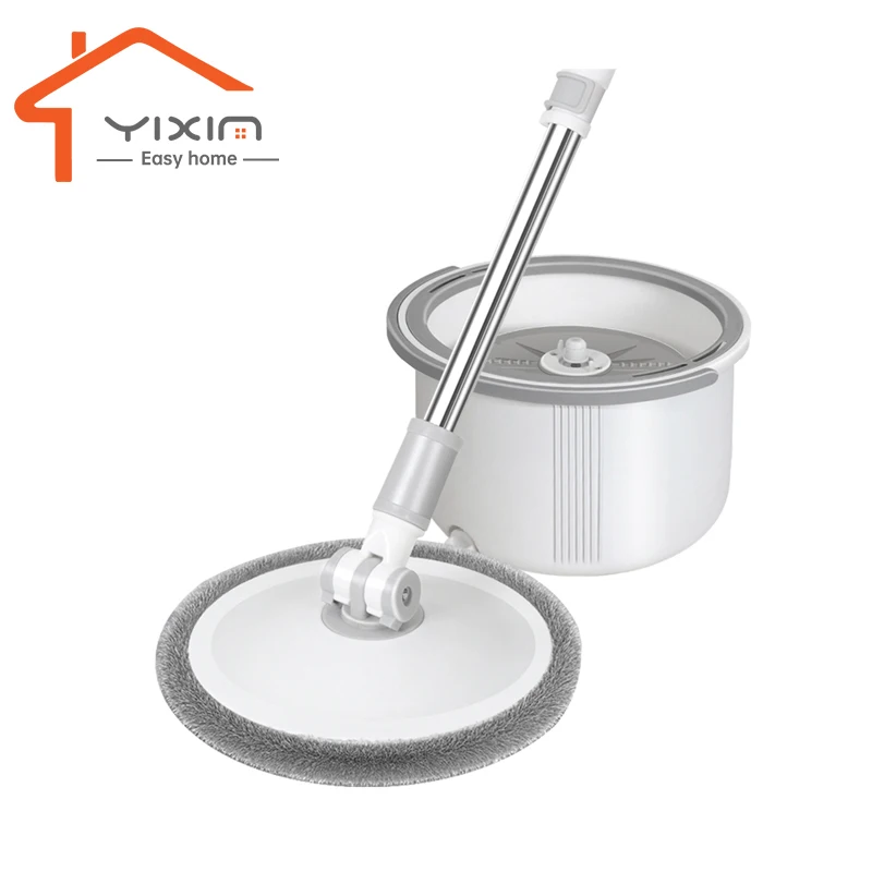 Spin flat Mop and Bucket Set 360 degree Flat Mop with Self Separation Dirty and Clean Water System