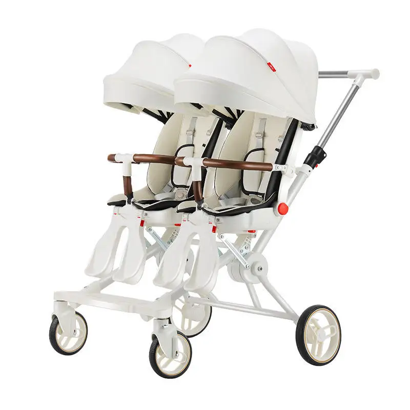 Hot selling twin baby stroller roller baby walking baby portable folding can sit and lie double twin swivel seat