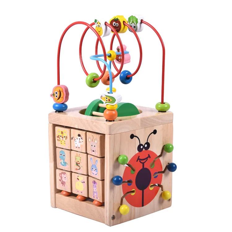 Hot sales Kids Montessori Math Toy Wooden Toys for Children Multi Function Abacus Clock Beads Toy Educational Teaching Aids Baby