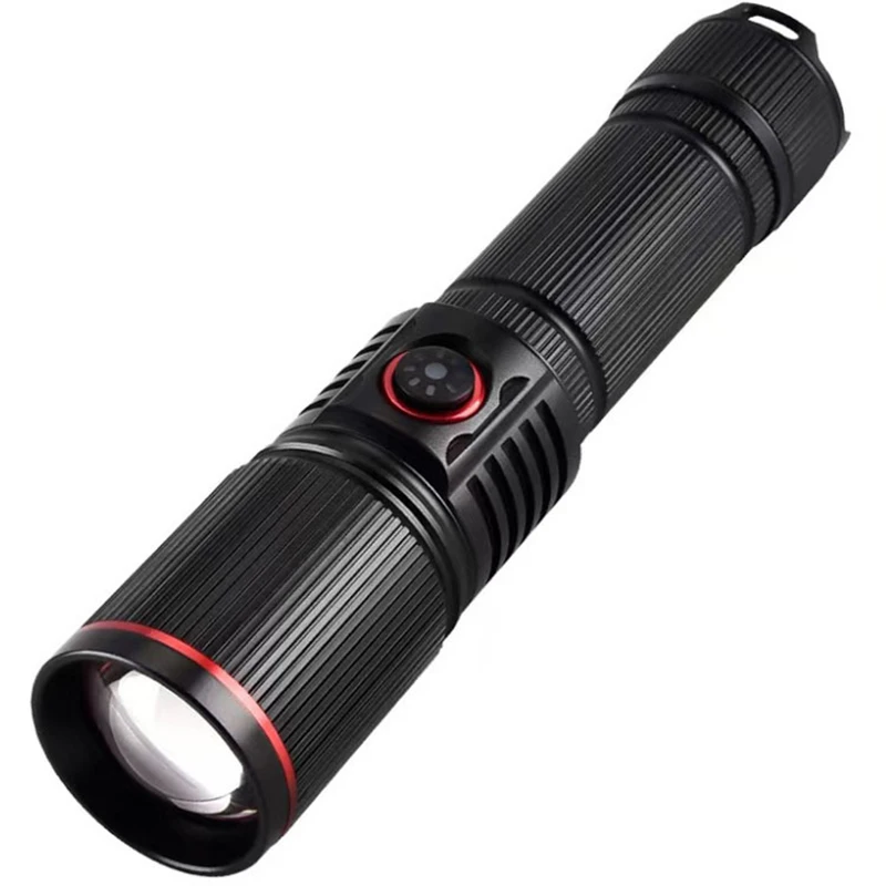 Zoomable 6 Lighting Modes Super Bright Flashlight High Lumens Type-c Rechargeable Led Torch for Emergencies