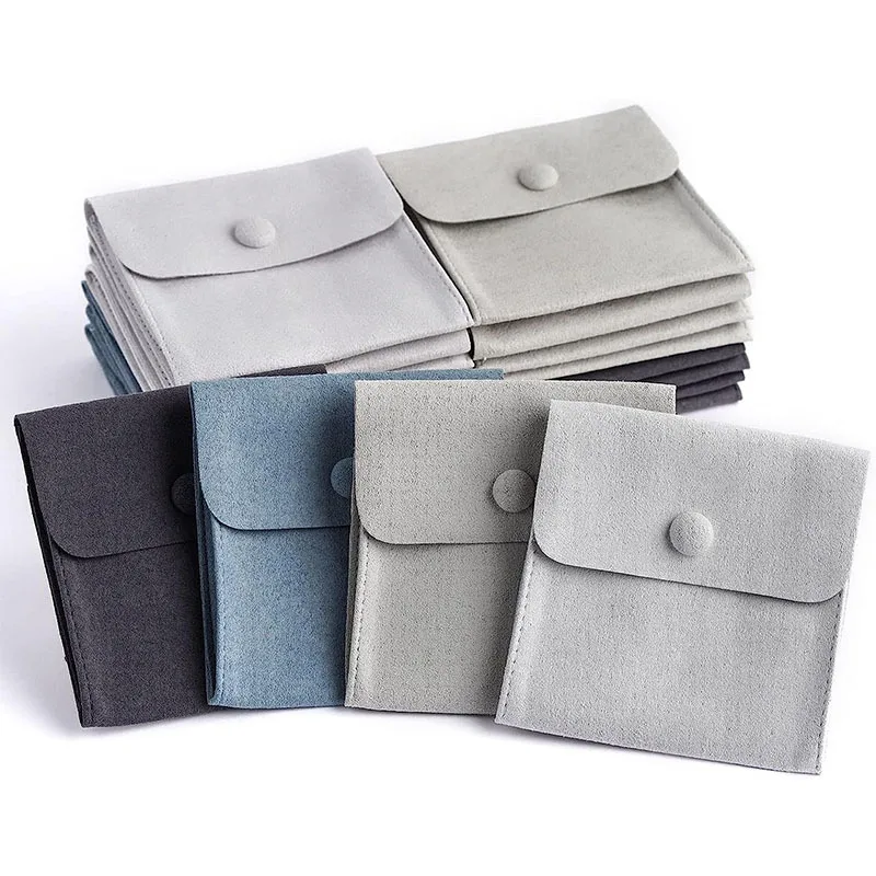 Custom Microfiber Jewelry Bag Earrings Necklace Ring Small Accessories Storage Velvet Jewelry Pouch for Jewelry Store