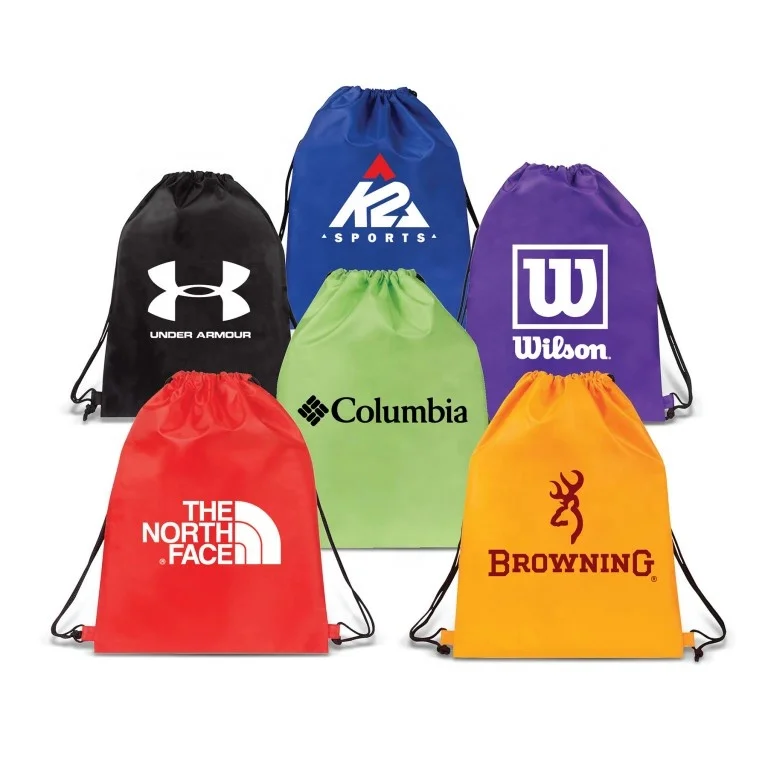Customize Logo Size Color Wholesale Reused Non-woven Shopper Tote Drawstring Bag