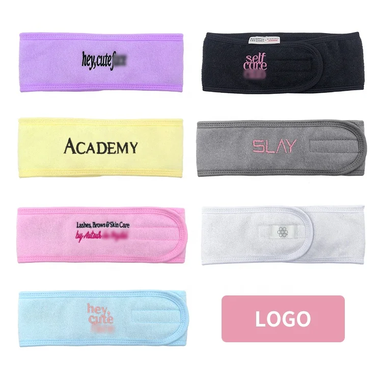 Salon Stretchy Head Band Brand Spa Skincare Custom Logo Women Facial Hairband Towel Headband for Facial