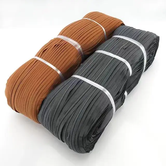 Custom Factory Nylon Zipper 3#5# Zipper Tape Nylon Zipper Long Chian Home Textile Sofa Pillow Auto-lock Nylon Roll