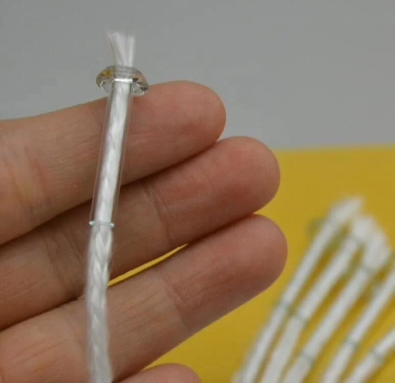 Glass fiber wick with glass holder for Alcohol lamp and kerosene lamp