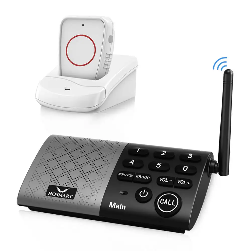 Wireless Pager Call Button Pendant Intercom System Two Way Communication for Home