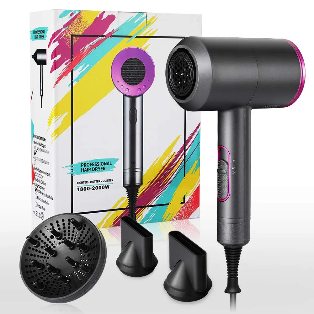 2000W high speed Professional Negative Ion Premium Hair Dryer Hot Cold Warm Wind Multifunction Hair Dryer
