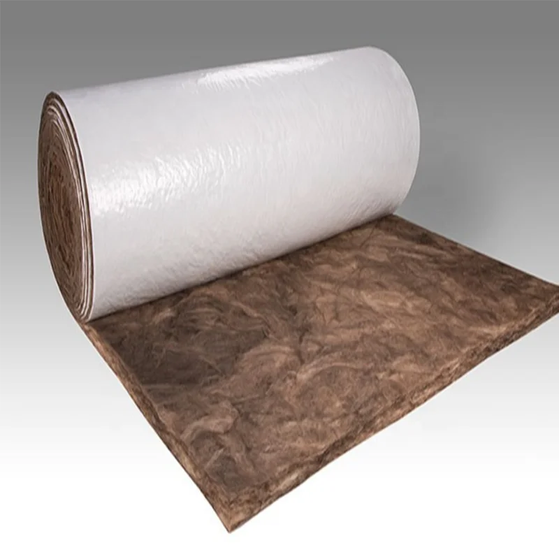R11 eco brown chocolate no itch glass wool blanket aluminum foil kraft paper faced fiberglass roll FSK Paper foiled glass wool