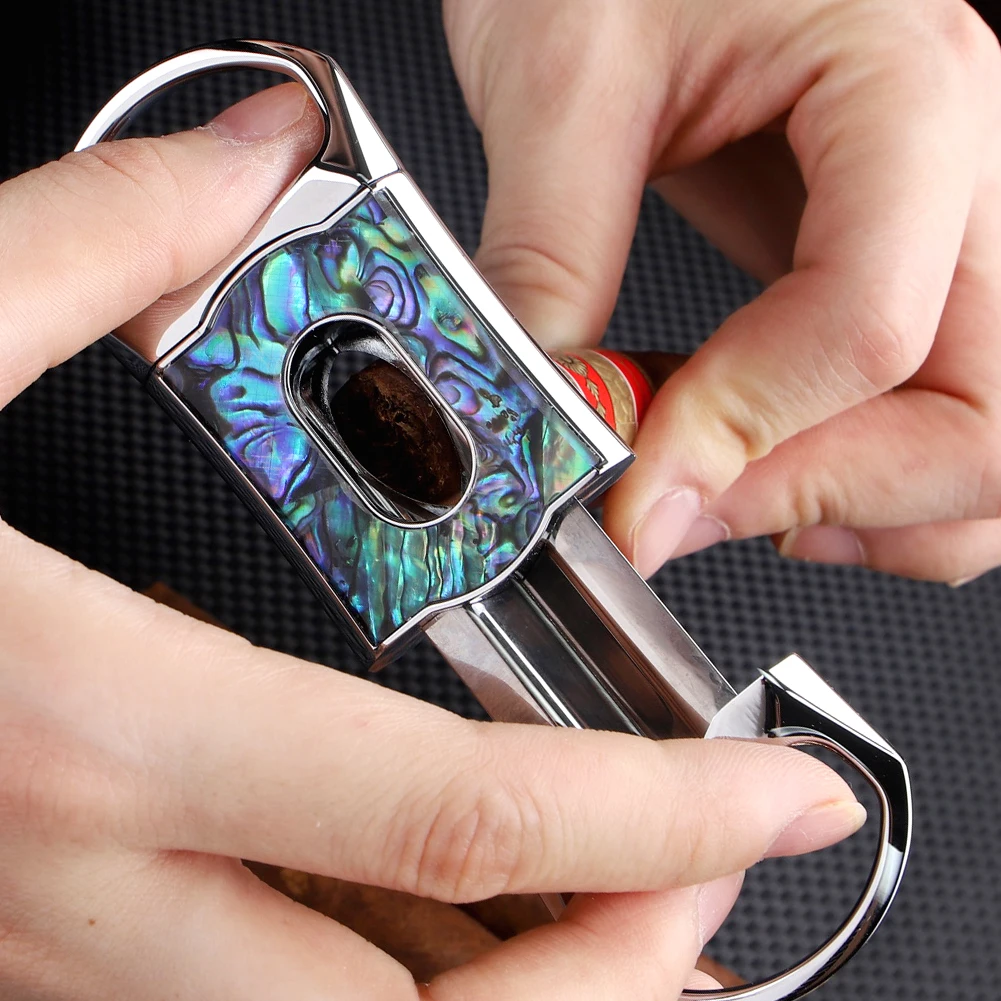 Brand New Personalized Stainless Steel Metal Classic Double Blade Cigar Cutter Guillotine Christmas Cigar Scissors Gift