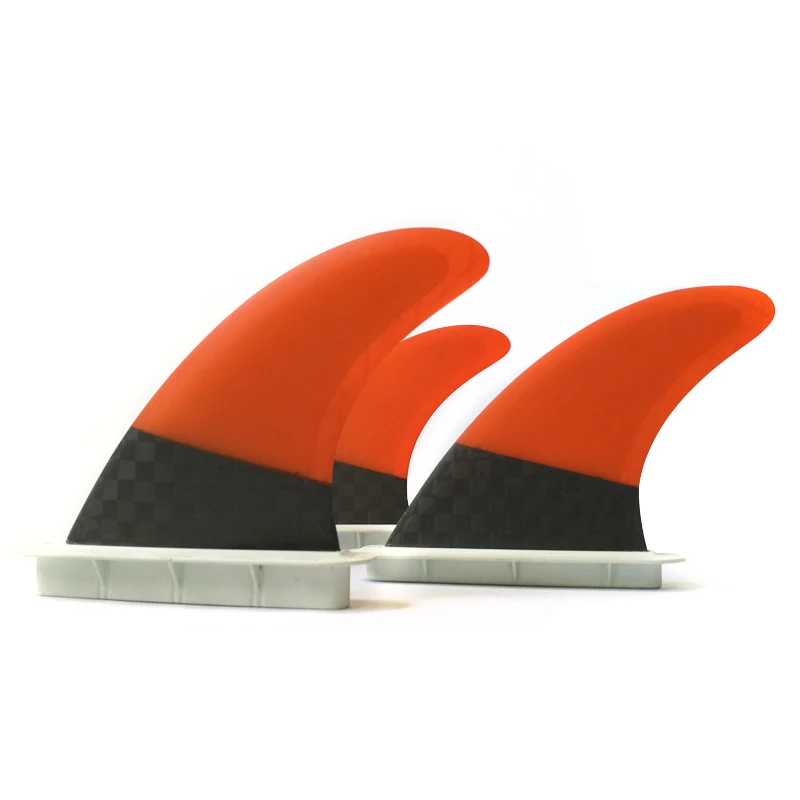 
Hot sell cheaper customized orange half carbon fiberglass keel fins surfboard Fins FCS /Future fin 
