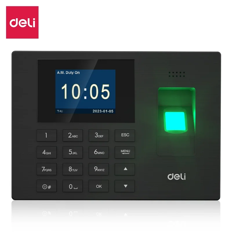 Deli ES151 Attendance Machine Fingerprint Punching Time Attendance Machine Employee Commuting Integrated Fingerprint Recognition